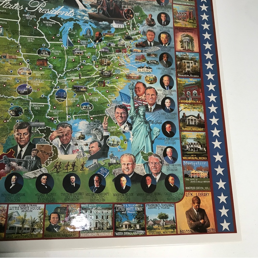 NEW White Mountain Puzzle 1000 PC US Presidents Historical Facts Jigsaw 1999 USA - Picture 9 of 10